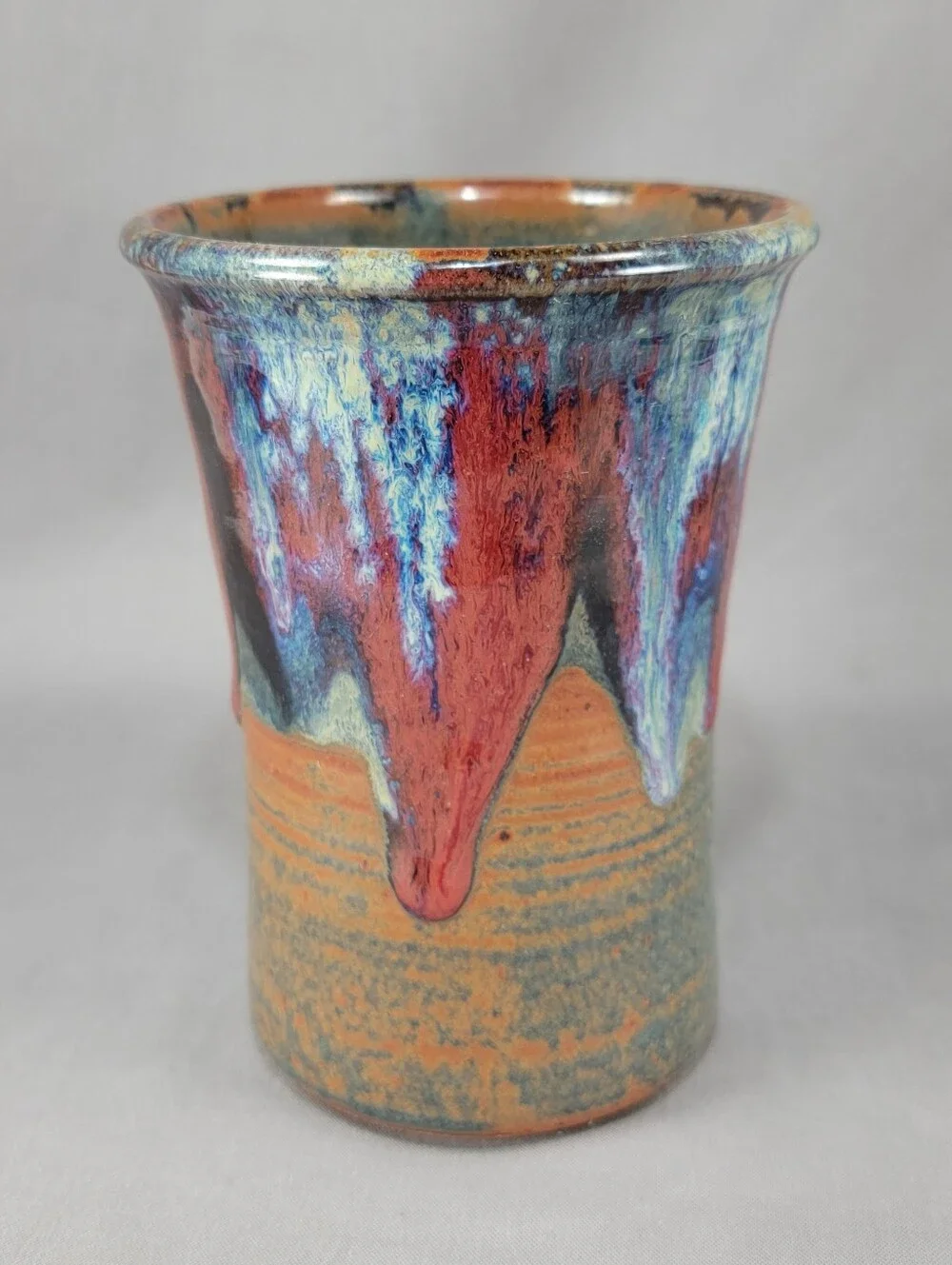 Nick Blaisdell Vase Handcrafted Stoneware Drip Glaze Dalton Ranch Pottery CO USA